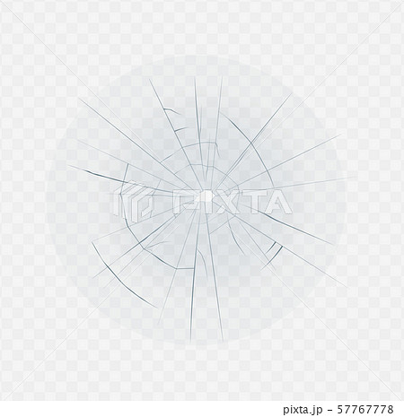 Isolated broken glass with hole crack and spider web shape. 57767778