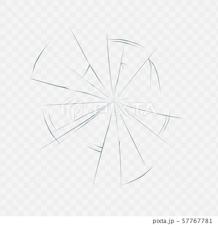 Realistic cracked glass texture isolated on white transparent background. 57767781