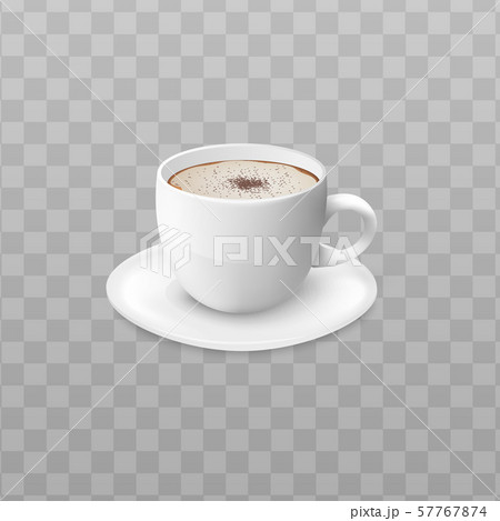 Cup of cream coffee or cappuccino side view 3d vector illustration isolated. 57767874