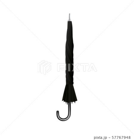 Black shut sun or rain protective umbrella 3d realistic vector illustration isolated. 57767948