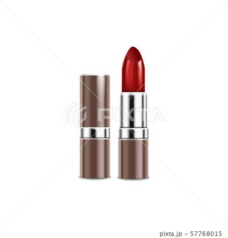 Realistic Red Lipstick Mockup Open And Closed のイラスト素材