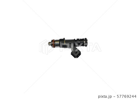 Used fuel injector isolated on white background. Used fuel injector isolated on white background. 57769244