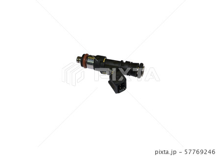 Used fuel injector isolated on white background. 57769246