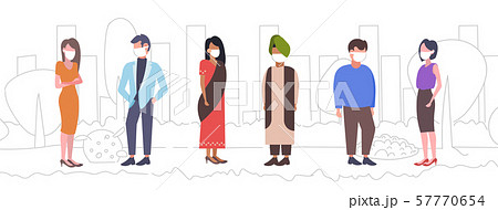 arab people in face mask dirty waste toxic air pollution industry smog polluted environment concept 57770654