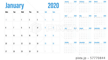 Calendar planner 2020 template vector illustration 57770844