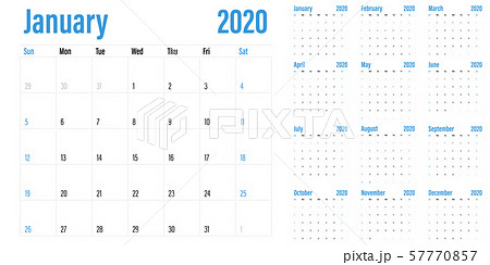 Calendar planner 2020 template vector illustration 57770857