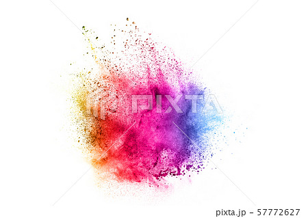 Colorful explosion for Happy Holi powder.Abstract background of color particles burst or splashing. 57772627