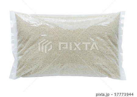Rice packed in a plastic bag 57773944