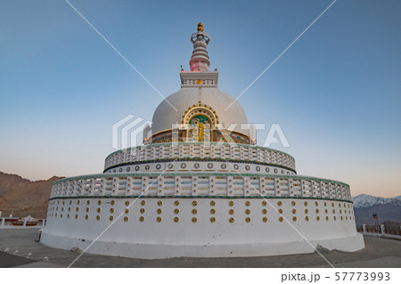 Shanti Stupa on a hilltop in Leh Ladakh 57773993