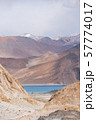 Pangong Lake with rocky mountains situated on the 57774017