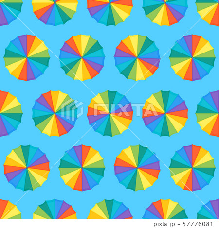 Realistic Detailed 3d Color Umbrella Seamless Pattern Background. Vector 57776081