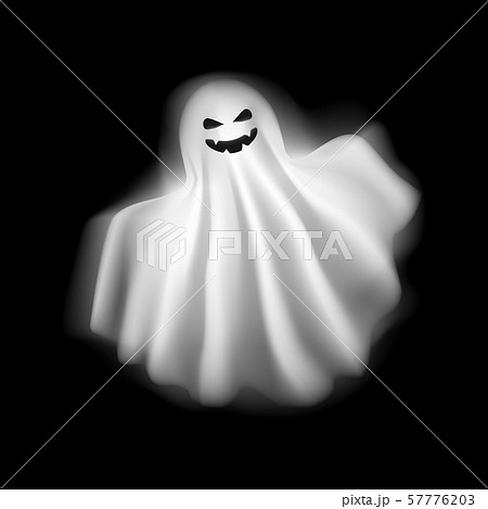 Realistic Detailed 3d Character Funny Ghost. Vector 57776203