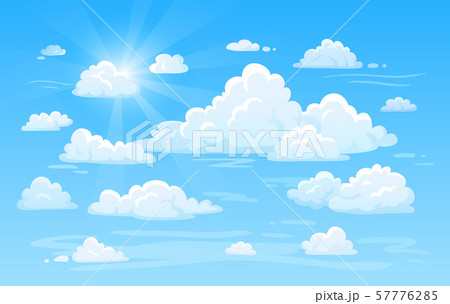 Blue clean air sky with clouds panorama. Cloud background vector illustration Blue clean air sky with clouds panorama. Cloud background vector illustration 57776285