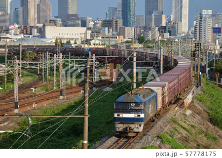 北方貨物線を行くEF210-160コンテナ貨物列車 57778175