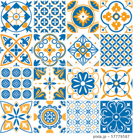 Mediterranean pattern. Decorative lisboa seamless patterns. Ornamental elements for portugal decor Mediterranean pattern. Decorative lisboa seamless patterns. Ornamental elements for portugal decor 57779587