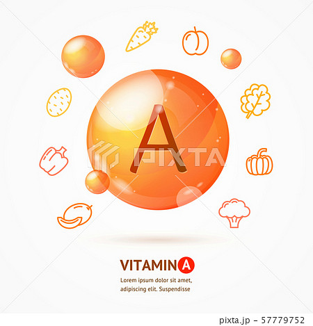 Realistic Detailed 3d Vitamin A Card Concept. Vector 57779752