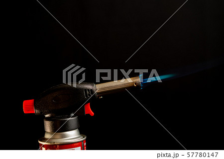 Flame gas burner dark background DIY tools 57780147
