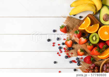 Mixed fresh fruit salad with strawberry and 57780600