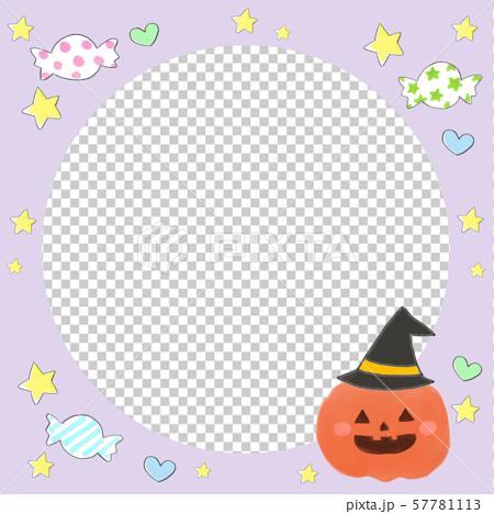 星 丸型 フレーム ハロウィン かぼちゃのイラスト素材