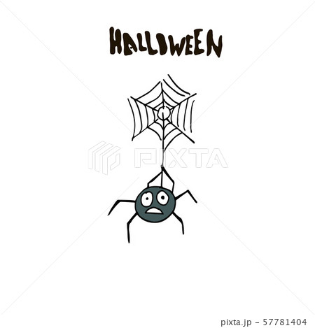 Halloween black silhouette character of spider for 57781404