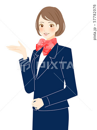 客室乗務員 航空会社 飛行機 フライトアテンダントの女性 イラストのイラスト素材