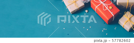 winter holidays gift boxes star glitter teal blue 57782602