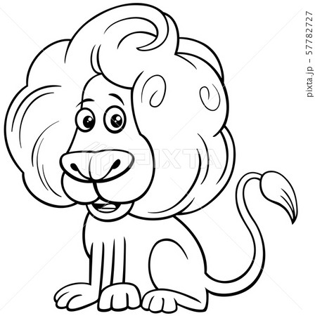 lion comic animal character cartoon color book - Stock Illustration  [57782727] - PIXTA
