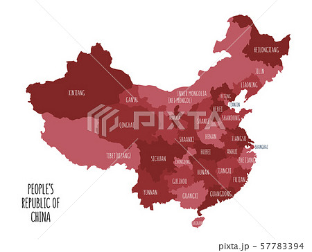 Red vector map of the People's Republic of China. Red vector map of the People's Republic of China. 57783394