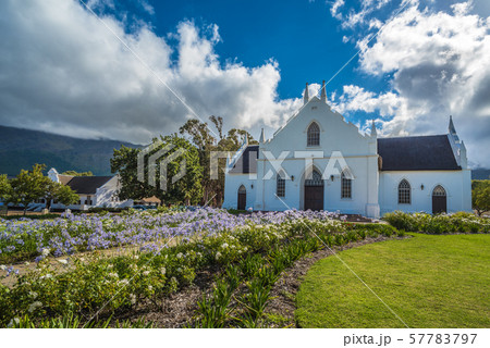 The Dutch Reformed Church in Franschhoek, South Africa. 57783797