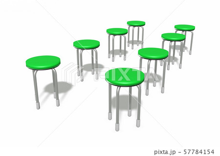 椅子　(並べた椅子　白バック) 57784154