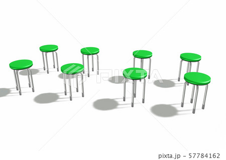 椅子　(並べた椅子　白バック) 57784162