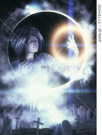 Witch and 3d cemetery 57784400