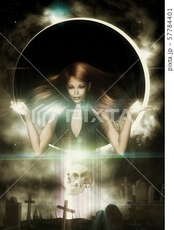 Witch and 3d cemetery 57784401