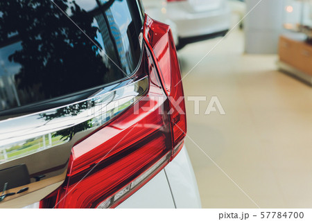 Car detail. New led taillight by night. The rear lights of the car, in hybrid sports car. Developed 57784700