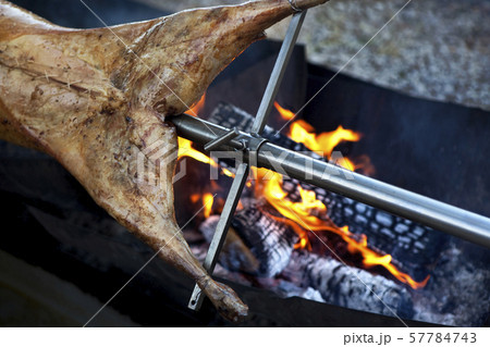 Barbecue during a garden party 57784743