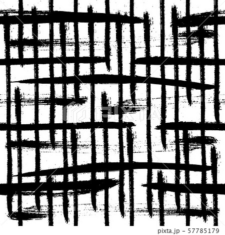 Vector Abstract black brush curl. Black and white engraved ink art. Seamless background pattern. 57785179