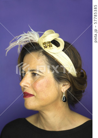Portrait of mature woman combed and made up style 57785385