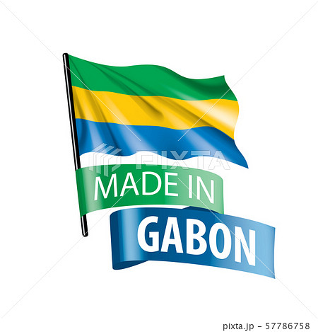 Gabon flag, vector illustration on a white background. 57786758