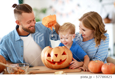 happy  family mother father and child son prepare 57786825