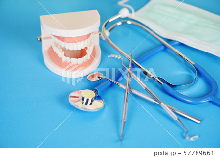 dentist tools with dentures dentistry instruments 57789661