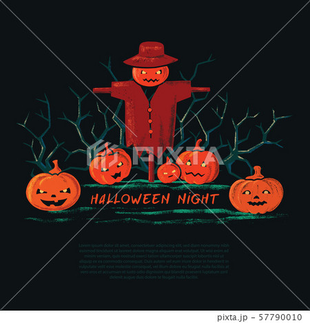 Halloween spooky poster, greeting card mockup. Halloween spooky poster, greeting card mockup. 57790010