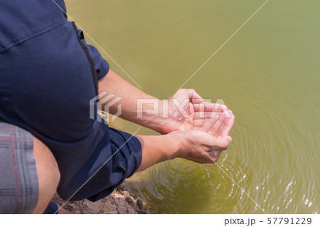 water hands with drought water hands with drought 57791229