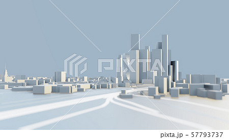 3D illustration. White Futuristic City in sunny day 3D illustration. White Futuristic City in sunny day 57793737