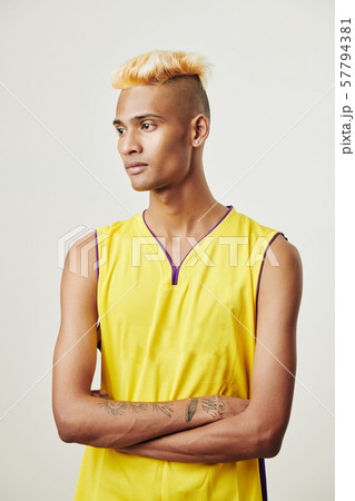 Pensive young basketball player Pensive young basketball player 57794381