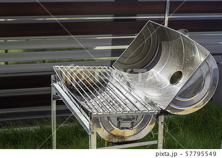 The Grill made of stainless tanks in park. 57795549
