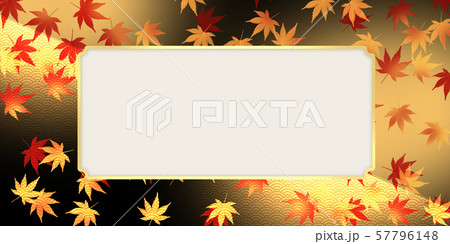 紅葉 和風 秋 和柄 日本的 フレーム 枠 和 和風背景 市松模様 のイラスト素材