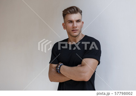 Fashionable handsome american model man 57798002