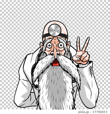 White coat doctor left choke piece right behind old man teacher doctor emotions expression 57798853
