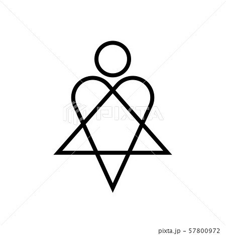 Woman icon with heart and star silhouettes inside. Line style woman sign in a dress. Woman icon with heart and star silhouettes inside. Line style woman sign in a dress. 57800972