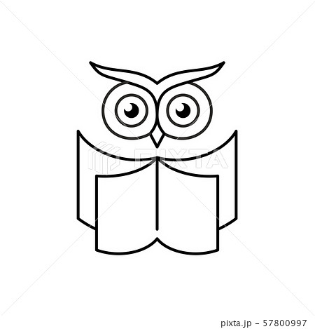 Smart owl with open book. Education logo. Reading club symbol. Smart owl with open book. Education logo. Reading club symbol. 57800997
